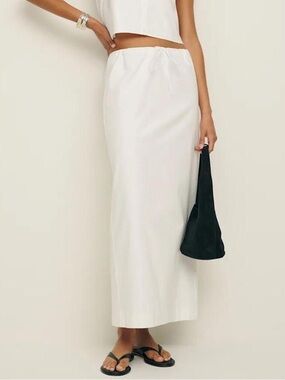 REFORMATION - Cream High-Waist Maxi Skirt
